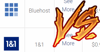 bluehost vs 1and1