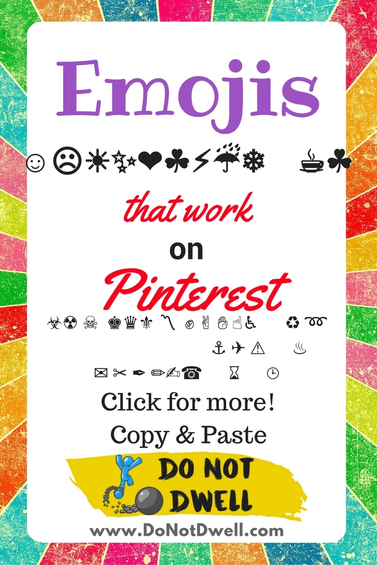 Emojis that work on Pinterest board titles! Emotes, emoticons, icons & special characters!