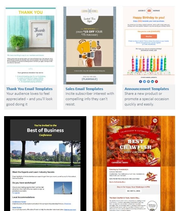 constant contact email templates