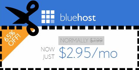 bluehost coupon code $2.95/mo