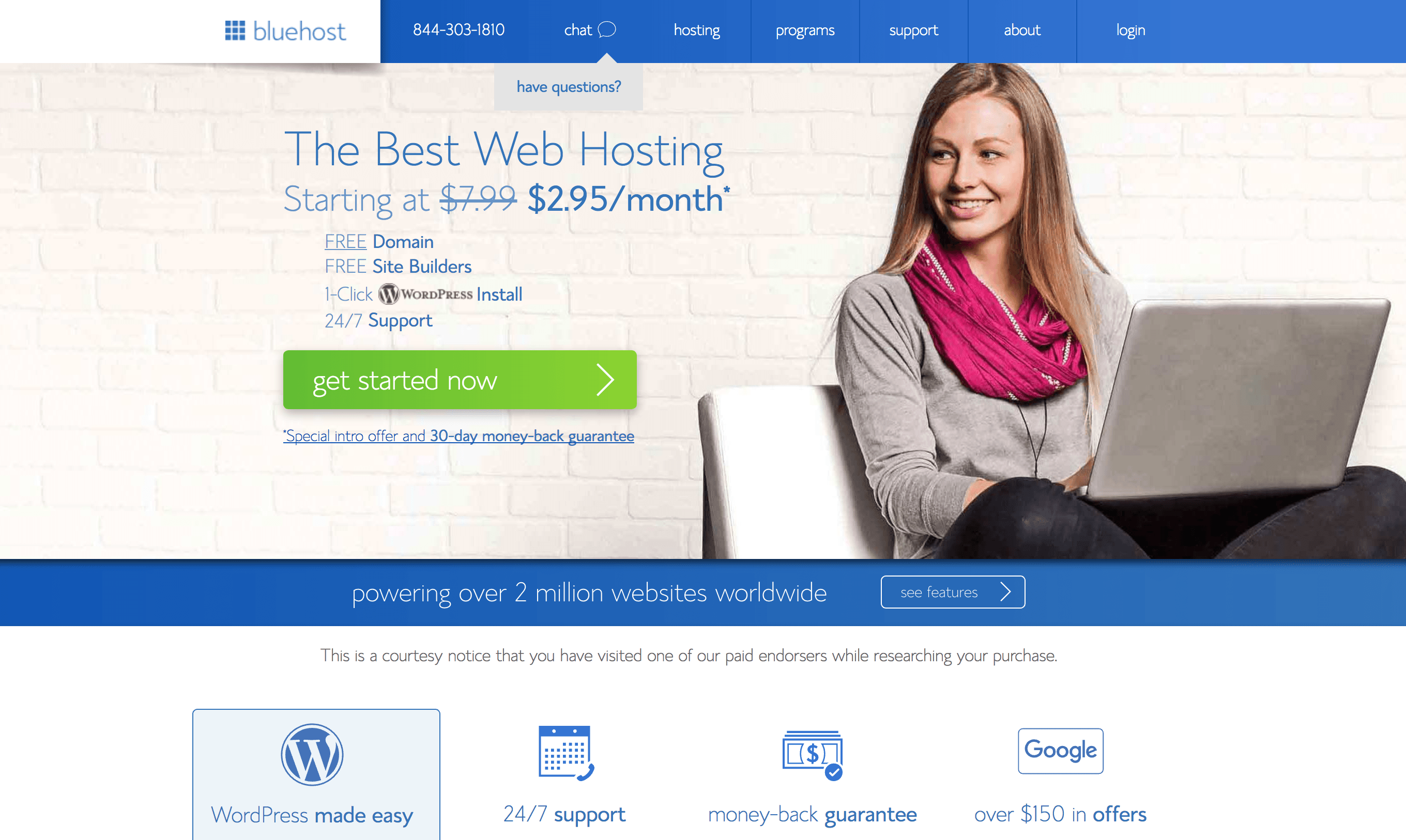 $2.95 bluehost coupon